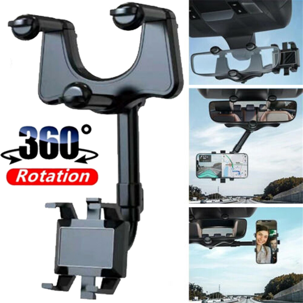 360° Universal Car Truck Phone Holder Clip Rearview Mirror Mount Stand Dashboard