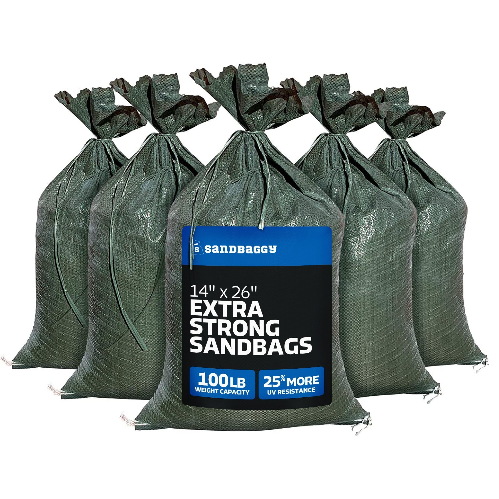 Sandbaggy 300 Green Empty Sandbags For Sale 14x26 Sandbag Sand Bags Bag Poly