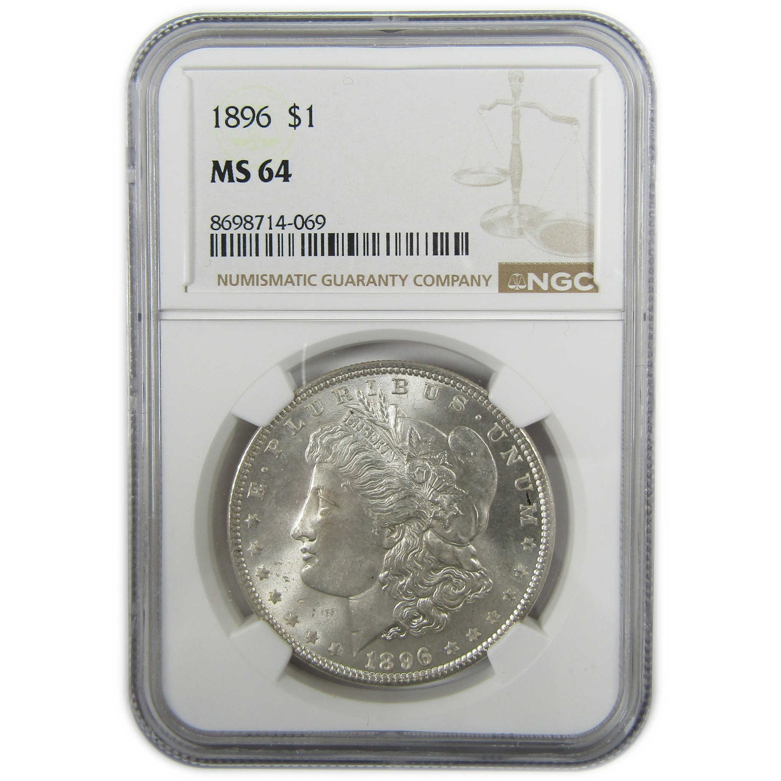 1896 Morgan Silver Dollar MS 64 NGC Uncirculated $1 Coin SKU:I27908 1896 Morgan Silver Dollar MS 64 NGC Uncirculated $1 Coin SKU:I27908