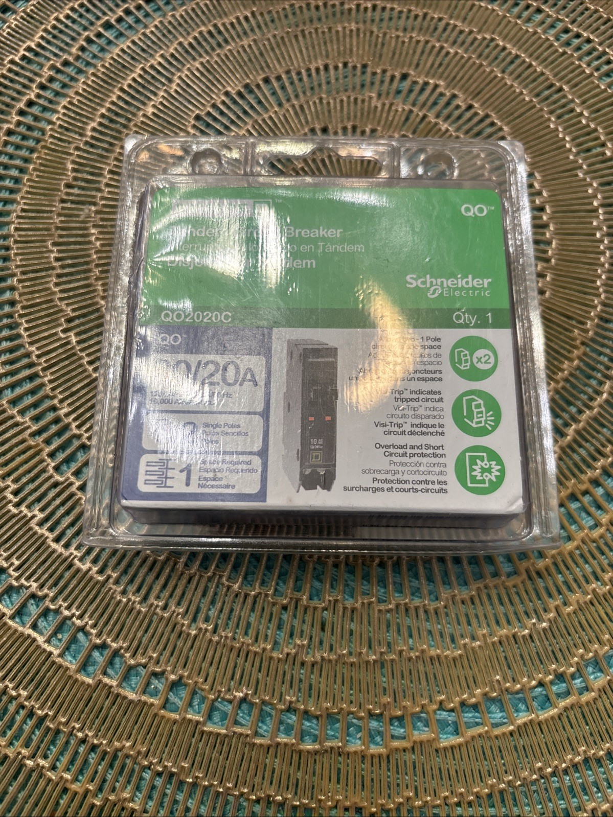 Square D QO2020 QO2020C Twin/Tandem  20/20A 2 Single Poles Breaker