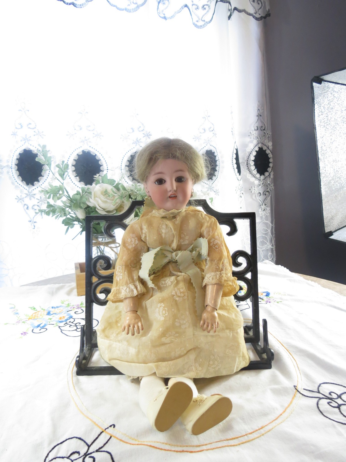 Antique C.M. Bergmann Doll Number 6 Sleep Eyes Bisque & Compostion 17\
