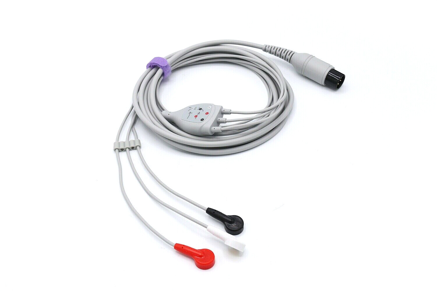 Welch Allyn ECG Cable 6 Pin 3 Leads Snap AHA Compatible - Same Day Shipping