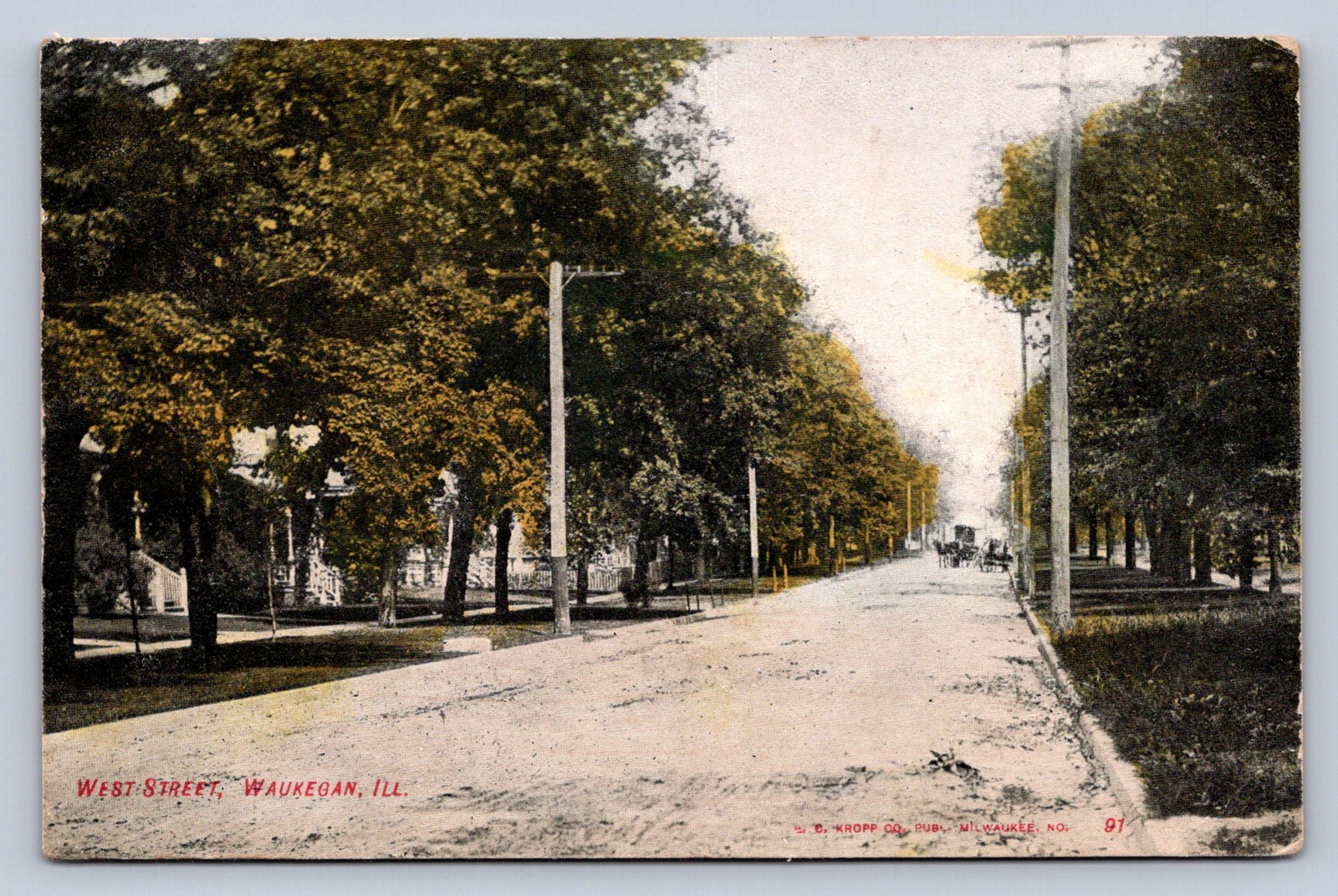 K7/ Waukegan Illinois Postcard c1910 West Street Homes Residences 624 K7/ Waukegan Illinois Postcard c1910 West Street Homes Residences 624