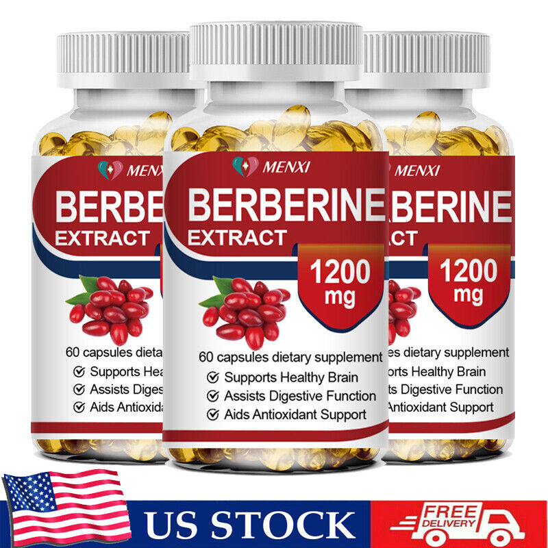 3 Packs Berberine 1200mg High Absorption For Blood Sugar Immune 3 Months Supply