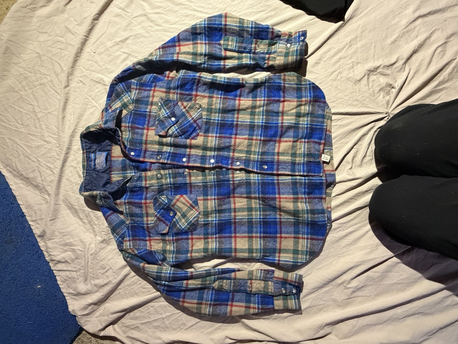 Vintage Pendleton High Grade Western Wear XL Wool Plaid Pearl Snap Shirt USA