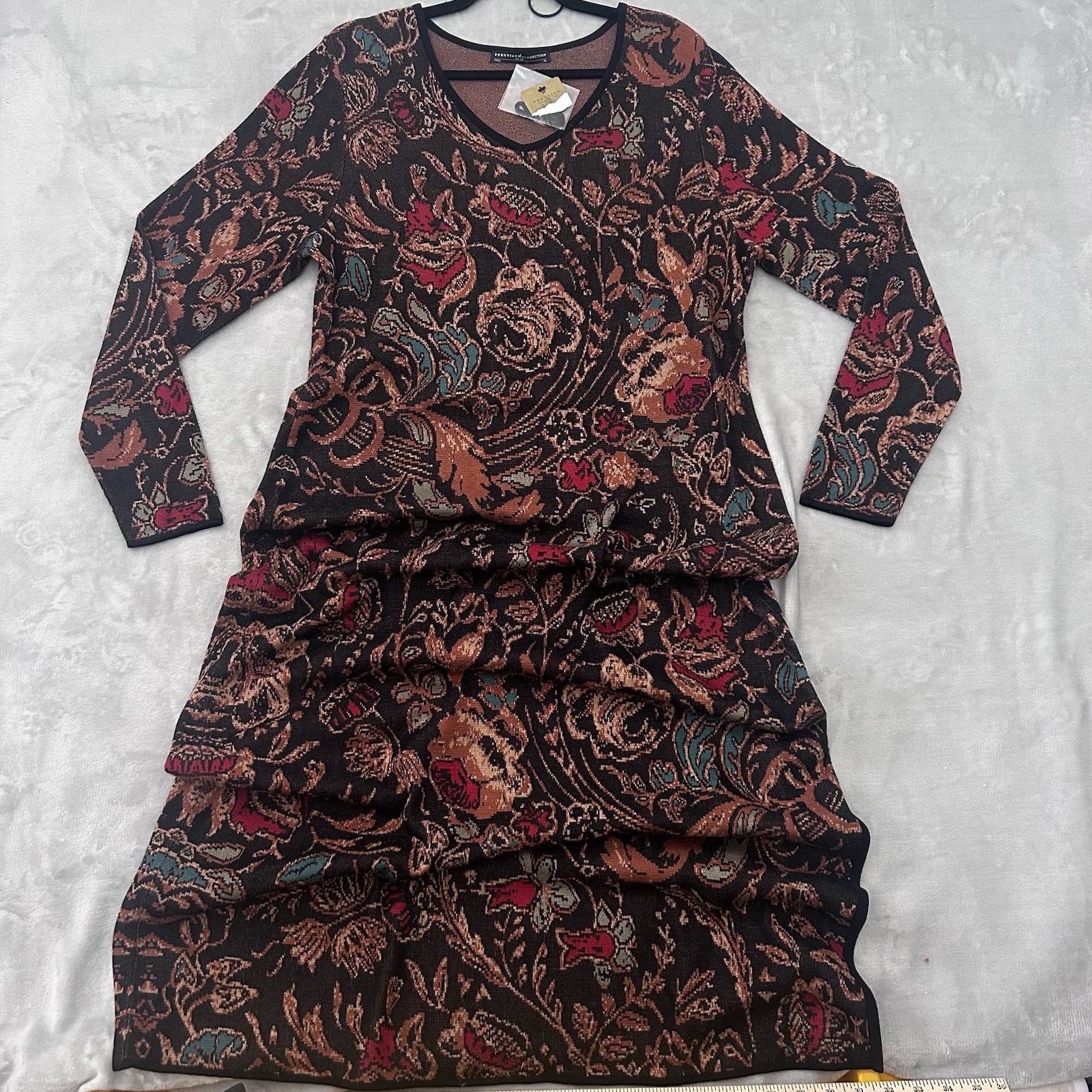 Peruvian Connection Dress Womens XL Marjorelle Floral Jacquard Caftan Pima Peru Peruvian Connection Dress Womens XL Marjorelle Floral Jacquard Caftan Pima Peru