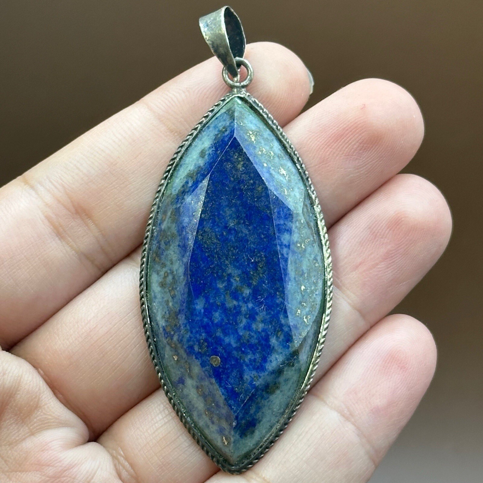Wonderful Vintage Afghan Lapis Lazuli Stone Sterling Silver Beautiful Pendent Wonderful Vintage Afghan Lapis Lazuli Stone Sterling Silver Beautiful Pendent