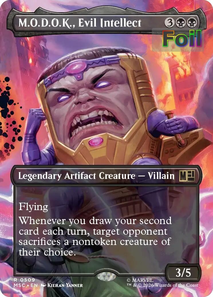 MTG MSC *FOIL* R M.O.D.O.K., Evil Intellect (Borderless) #509 NM