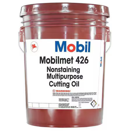 Mobil 103801 Cutting Oil, Mobilmet 426, 5 Gal, Pail, Clear Brown