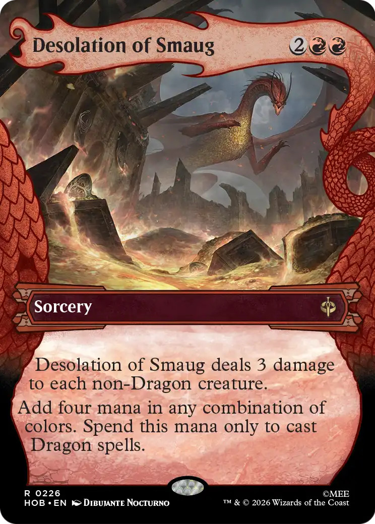 FOIL Showcase DESOLATION OF SMAUG x1 mtg NM The Hobbit 1 Rare FOIL Showcase DESOLATION OF SMAUG x1 mtg NM The Hobbit 1 Rare
