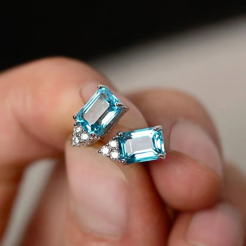 Women Fashion Stud Earrings Elegant Wedding Engagement Earring Party Jewelry Women Fashion Stud Earrings Elegant Wedding Engagement Earring Party Jewelry