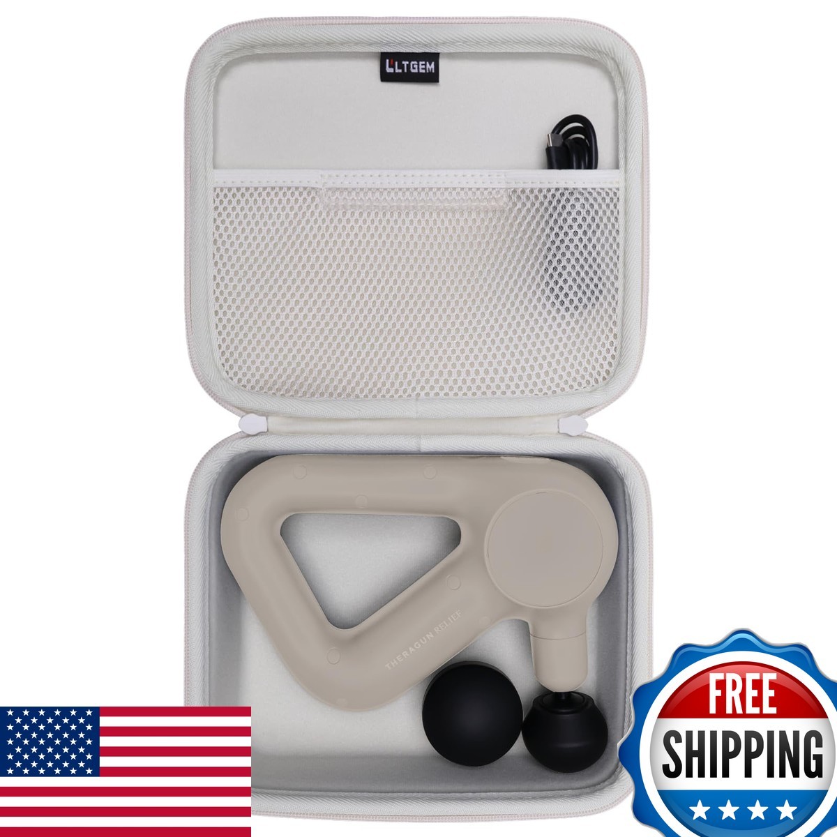 L LTGEM LTGEM Massage Case Compatible TheraGun Relief Handheld Percussion