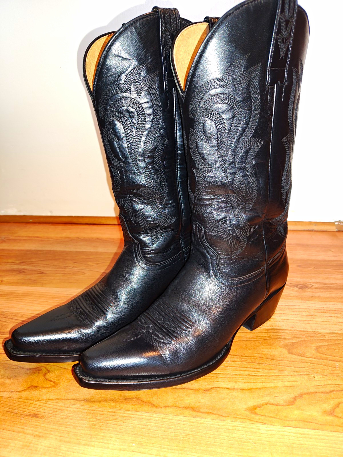 Shyanne Traditional Black Leather Western Cowgirl Boots, Women’s US 8 EU