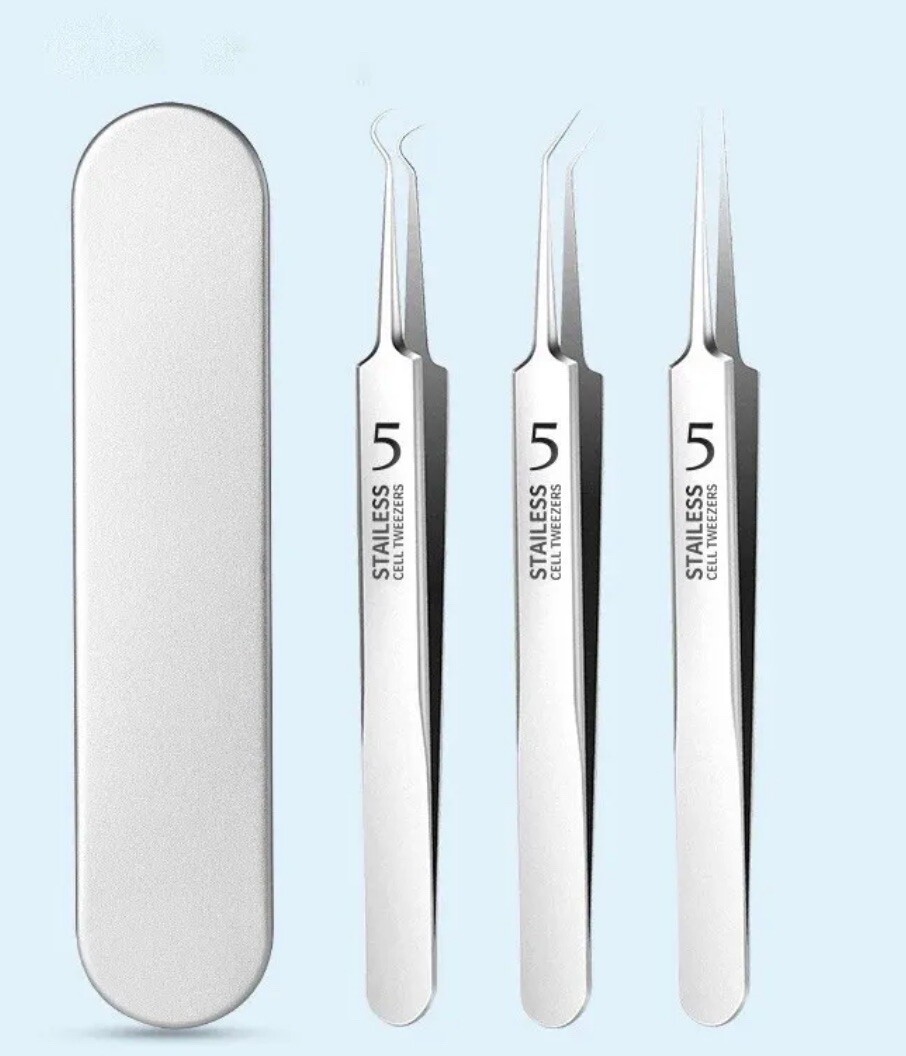 German Ultra-fine No.5 Cell Pimples Blackhead Clip Tweezers Special Needle Tools