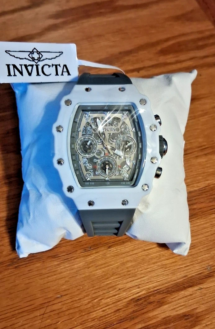 Invicta 69608 Men\'s Racing Chronograph Gray Silicon Watch NEW w/ Racing Wheel Invicta 69608 Men\'s Racing Chronograph Gray Silicon Watch NEW w/ Racing Wheel