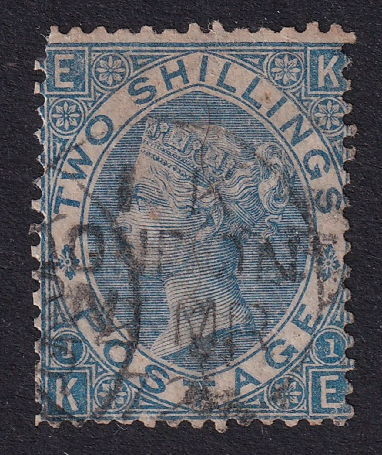 GREAT BRITAIN 1867-80 QV 2/- Dull Blue SG 118 Used (CV £225) GREAT BRITAIN 1867-80 QV 2/- Dull Blue SG 118 Used (CV £225)