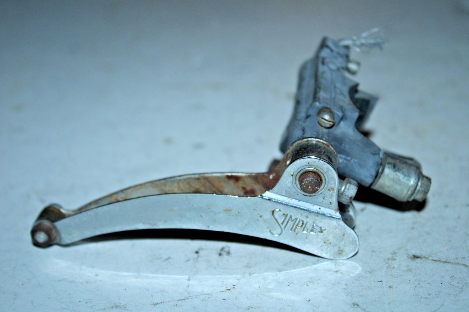 Simplex Vintage Front Derailleur 28.2mm Clamp-On Bottom Pull 2x6/7 Silver Road ~