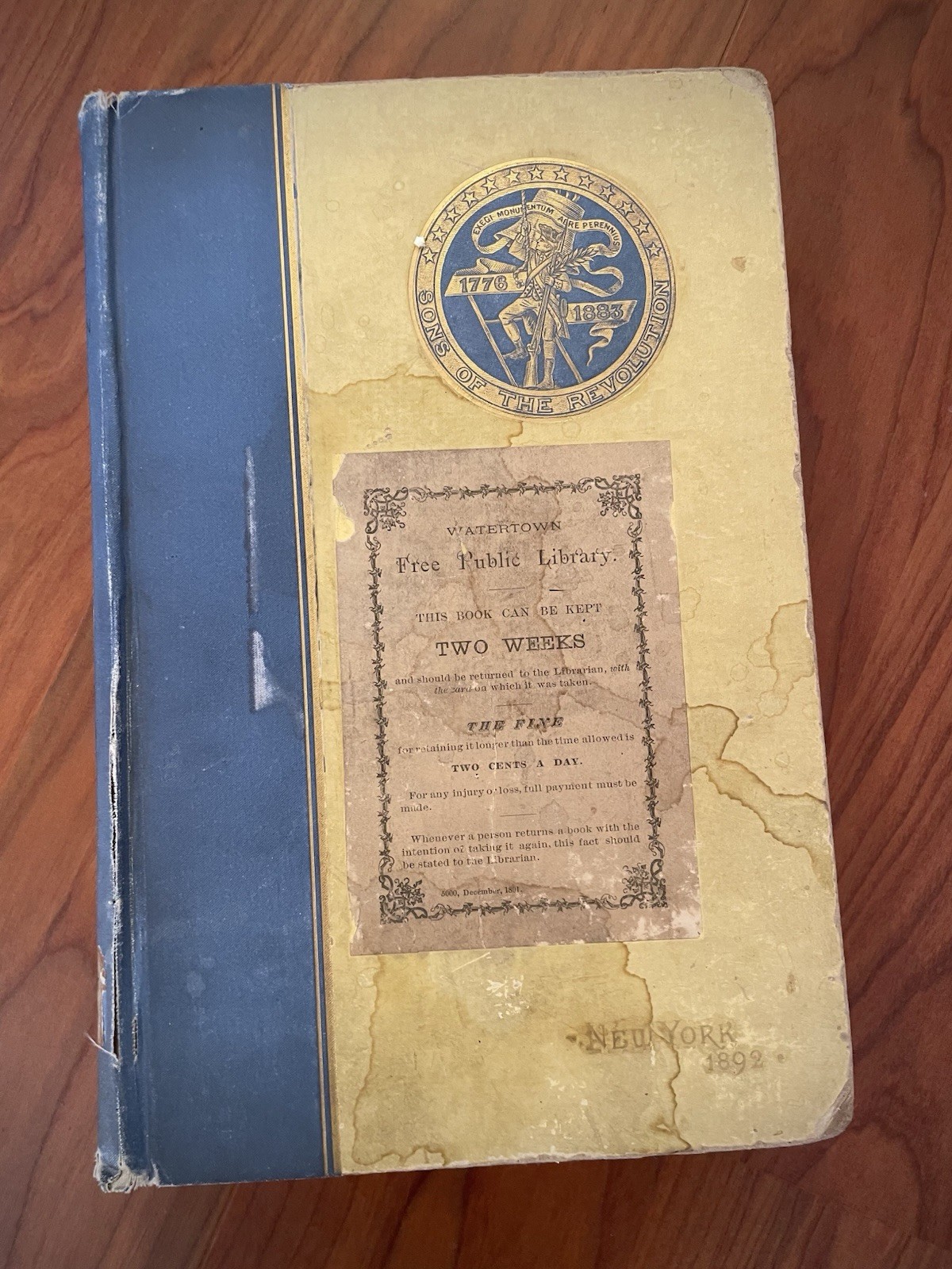 VERY RARE 1892 National Society of Sons of the Revolution NSSR History Book READ VERY RARE 1892 National Society of Sons of the Revolution NSSR History Book READ
