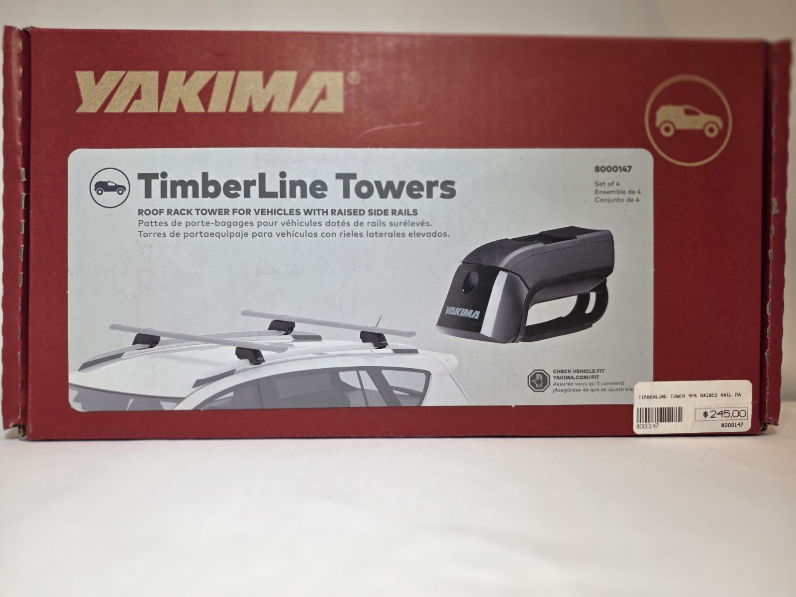 Yakima TimberLine Towers Raised Rail Tower Set of 4 8000147