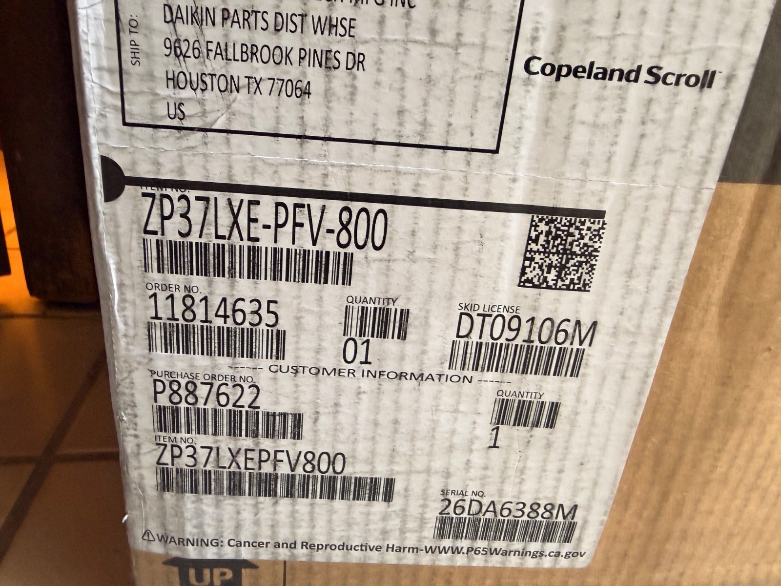 ZP37LXE-PFV-800 copeland compressor ZP37LXE-PFV-800 copeland compressor