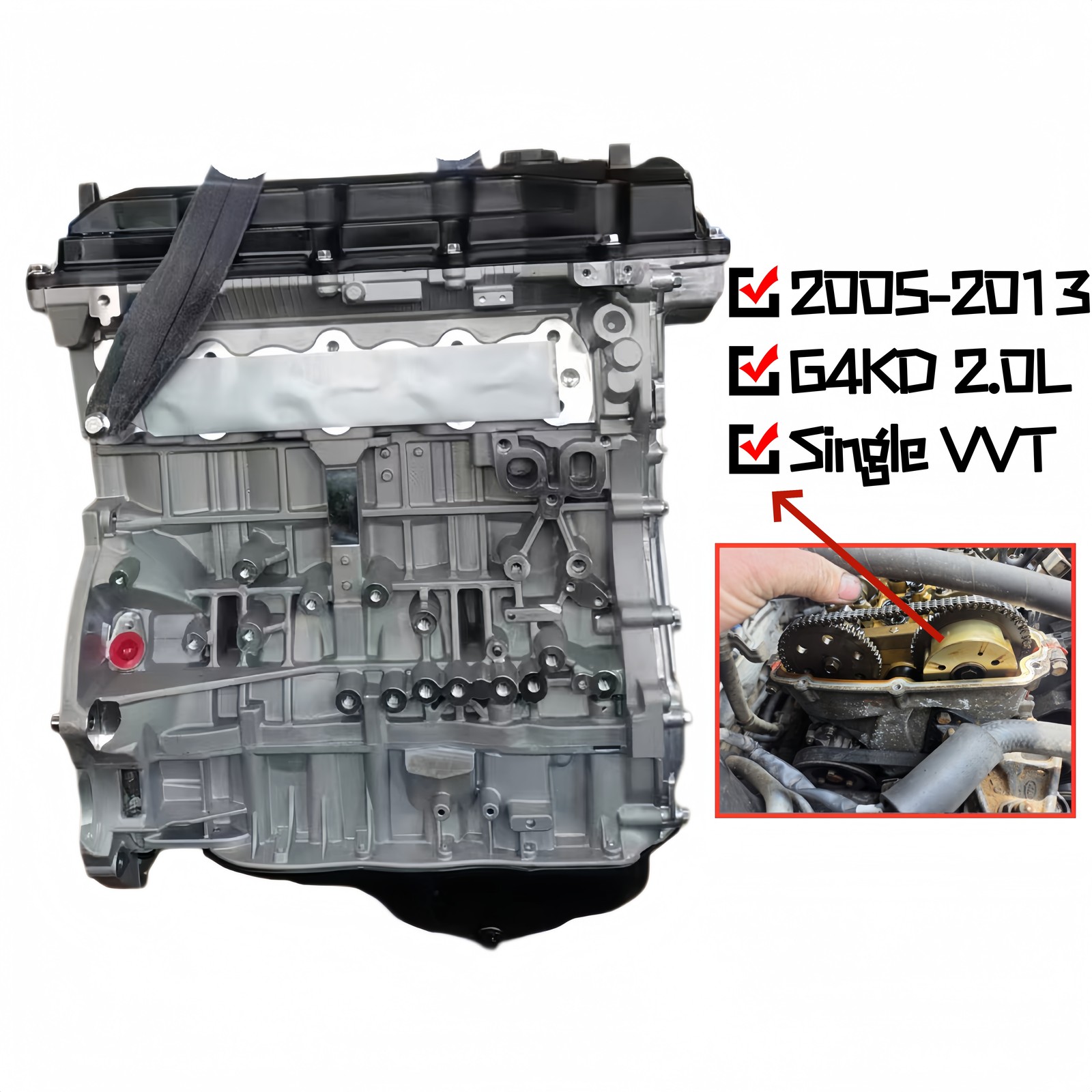 New For 09-2013 Kia Forte 2.0L G4KD 4-Cylinder Engine Motor 2.0L Engine Assembly