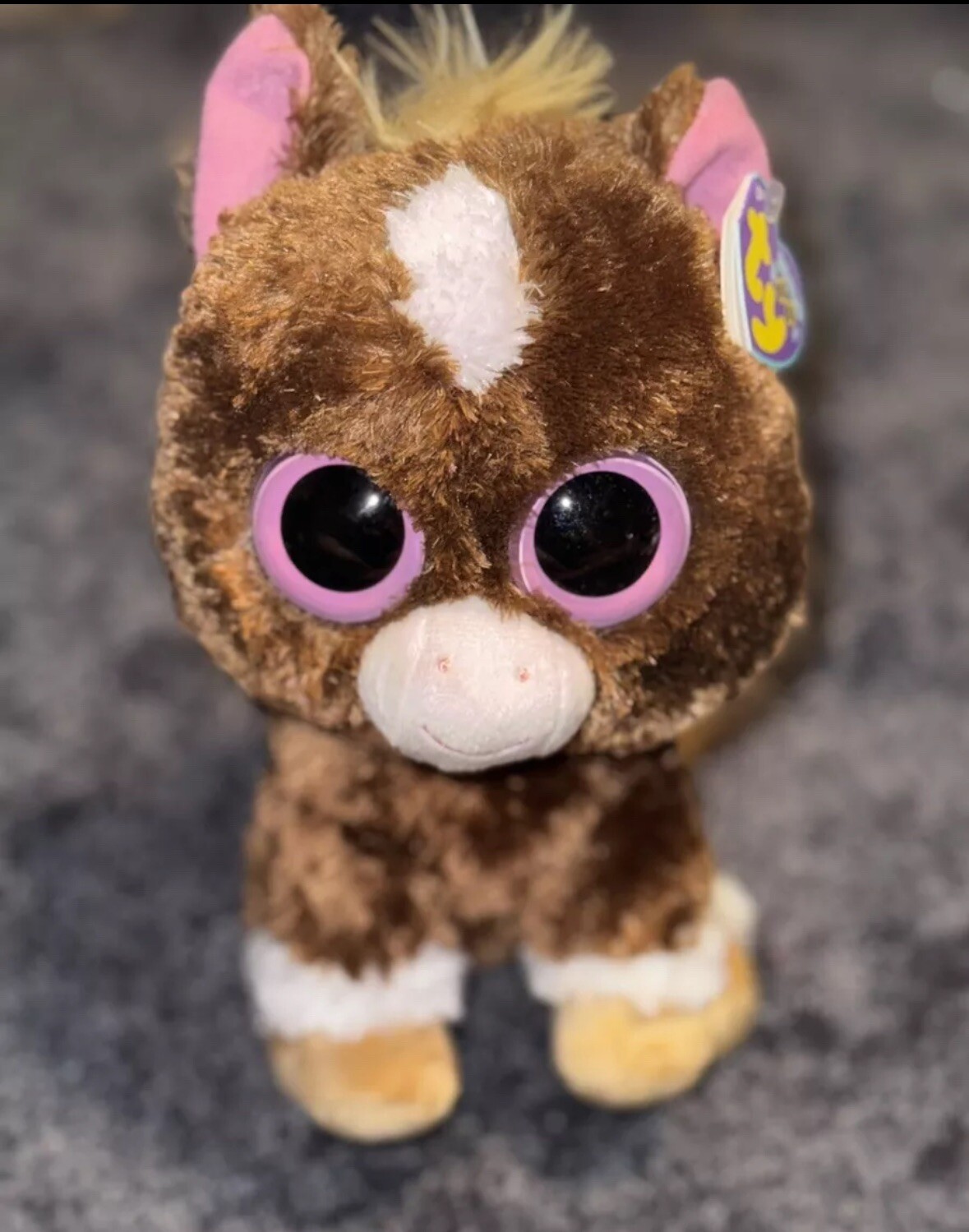 *Retired* Ty Beanie Boo: ’DAKOTA’ Dark Brown 🐴 6”(2013) NEW with purple tags