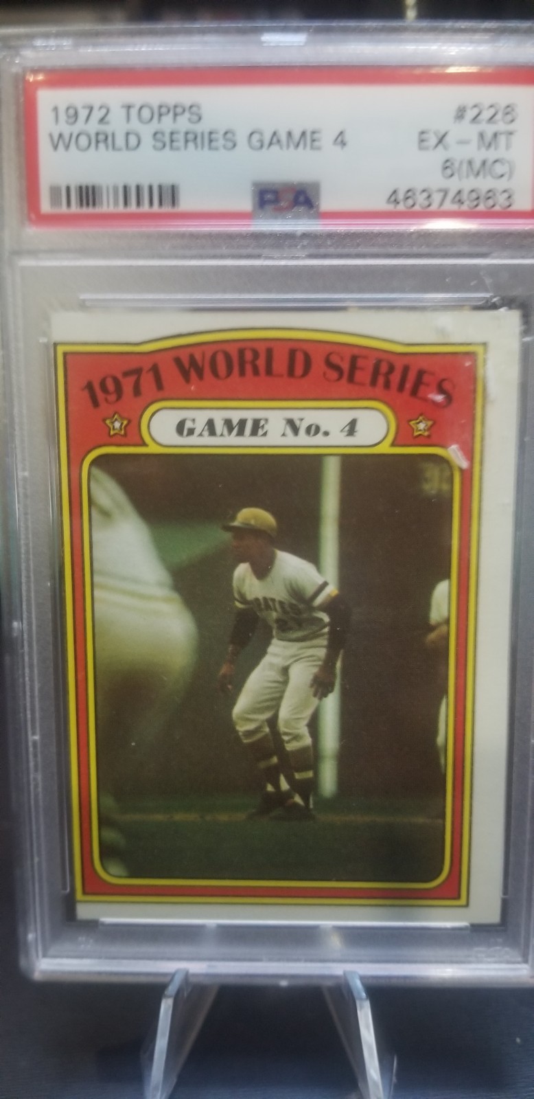 1972 Topps World Series Game 4 #226 Roberto Clemente EX MT PSA 6 MC 1972 Topps World Series Game 4 #226 Roberto Clemente EX MT PSA 6 MC