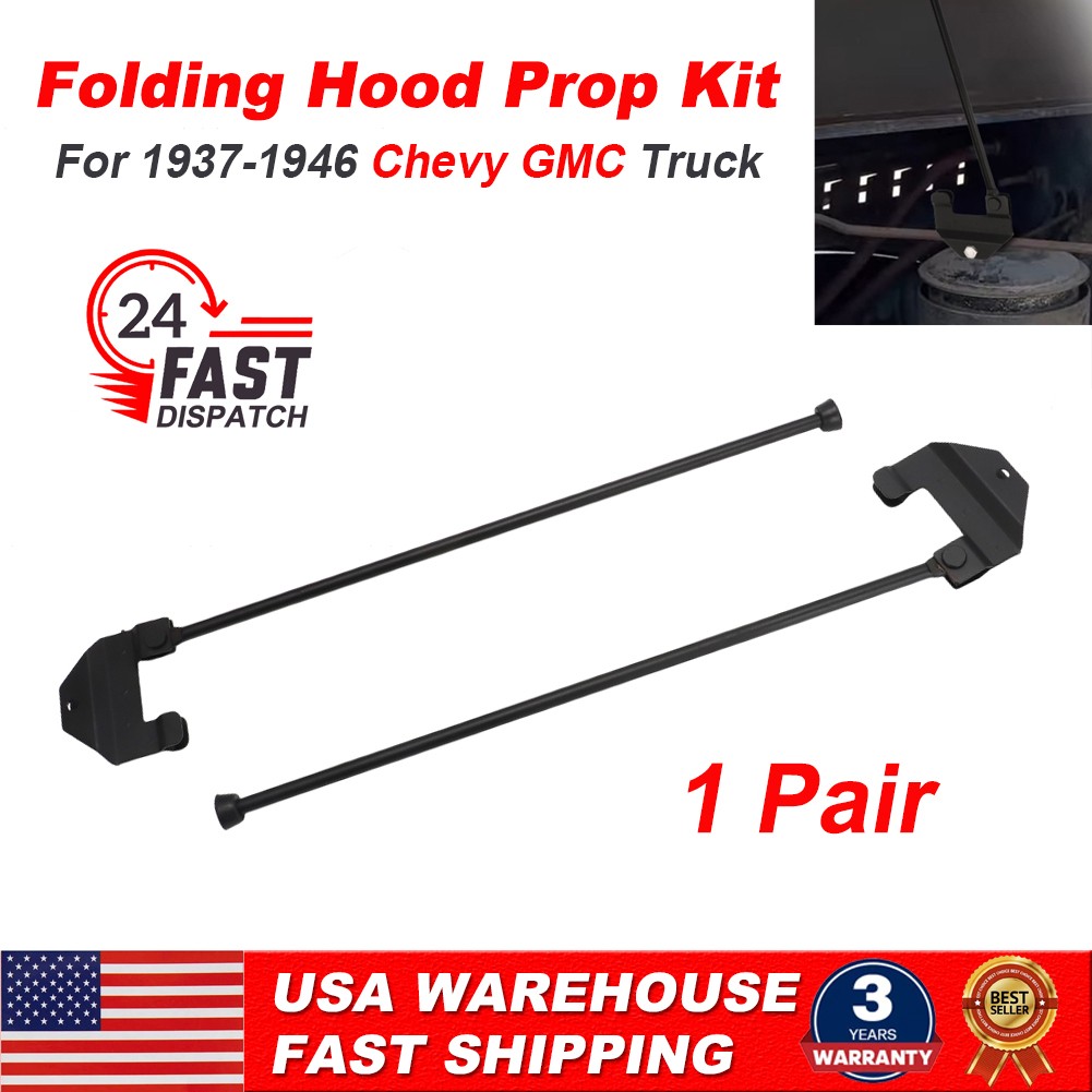 Steel Folding Hood Support Prop Kit Fits 1937-1946 Chevrolet GMC Pickup Truck