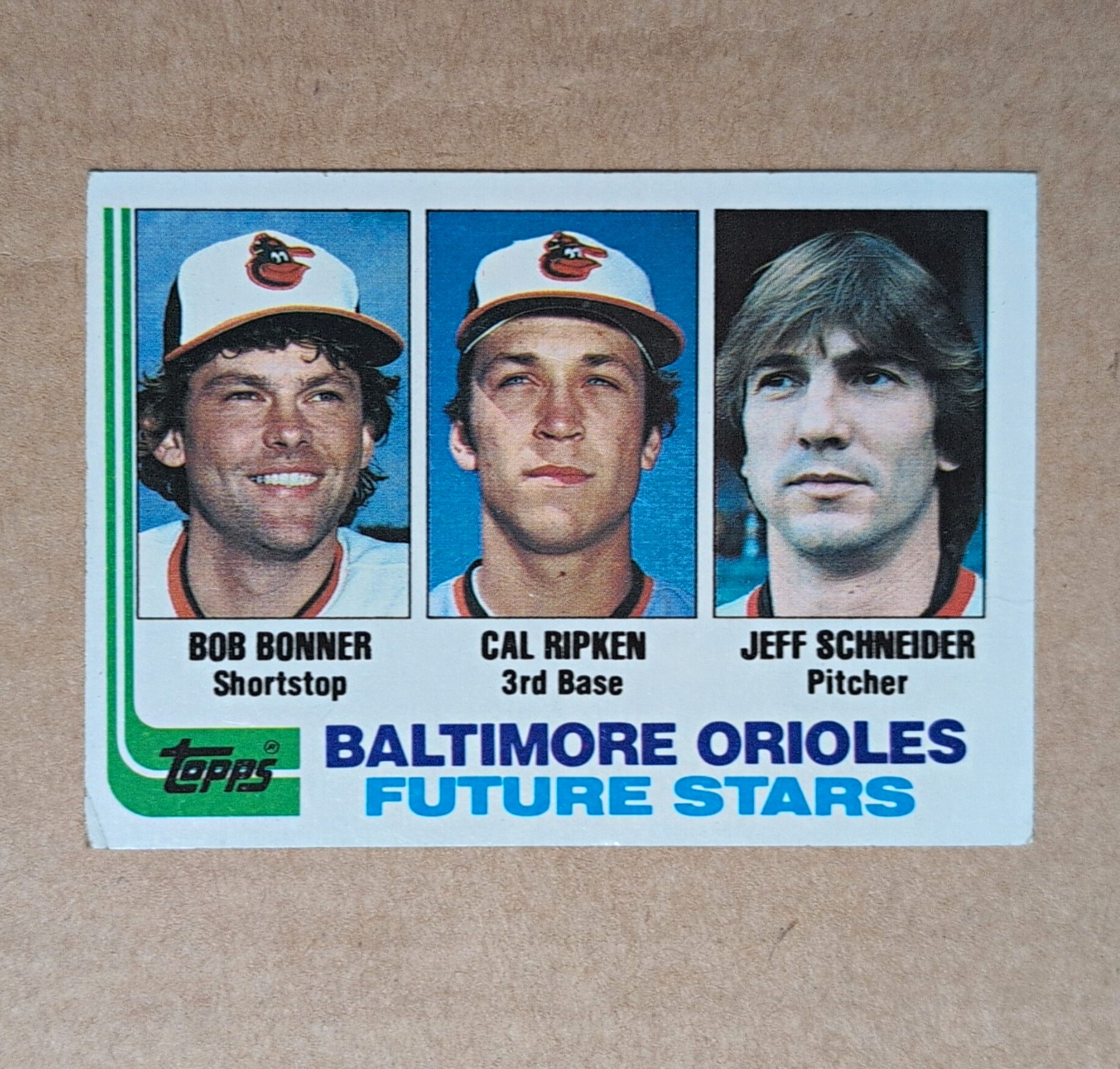 Topps 1982 Future Stars Cal Ripken Bobby Bonner Jeff Schneider #21 Orioles Topps 1982 Future Stars Cal Ripken Bobby Bonner Jeff Schneider #21 Orioles