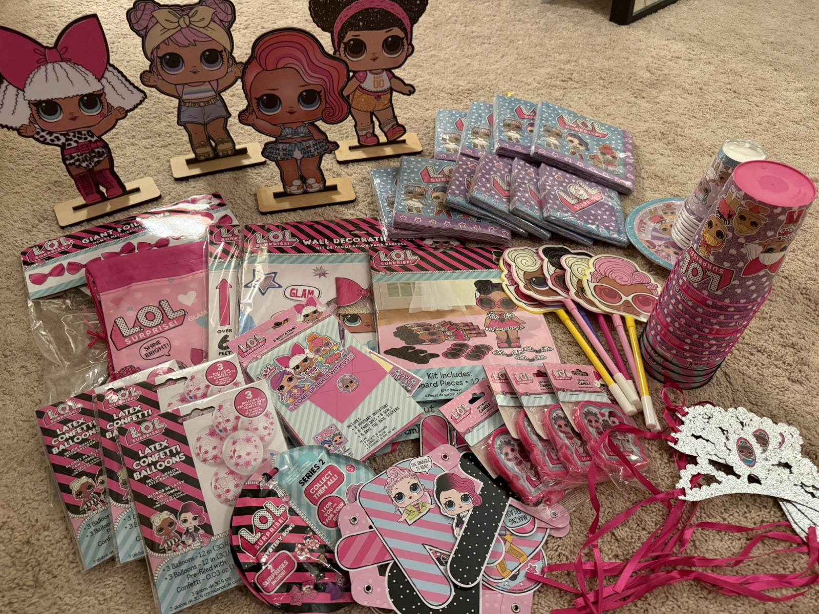 HUGE NEW LOT of LOL Surprise Doll Birthday Party decorations Invitations &favors