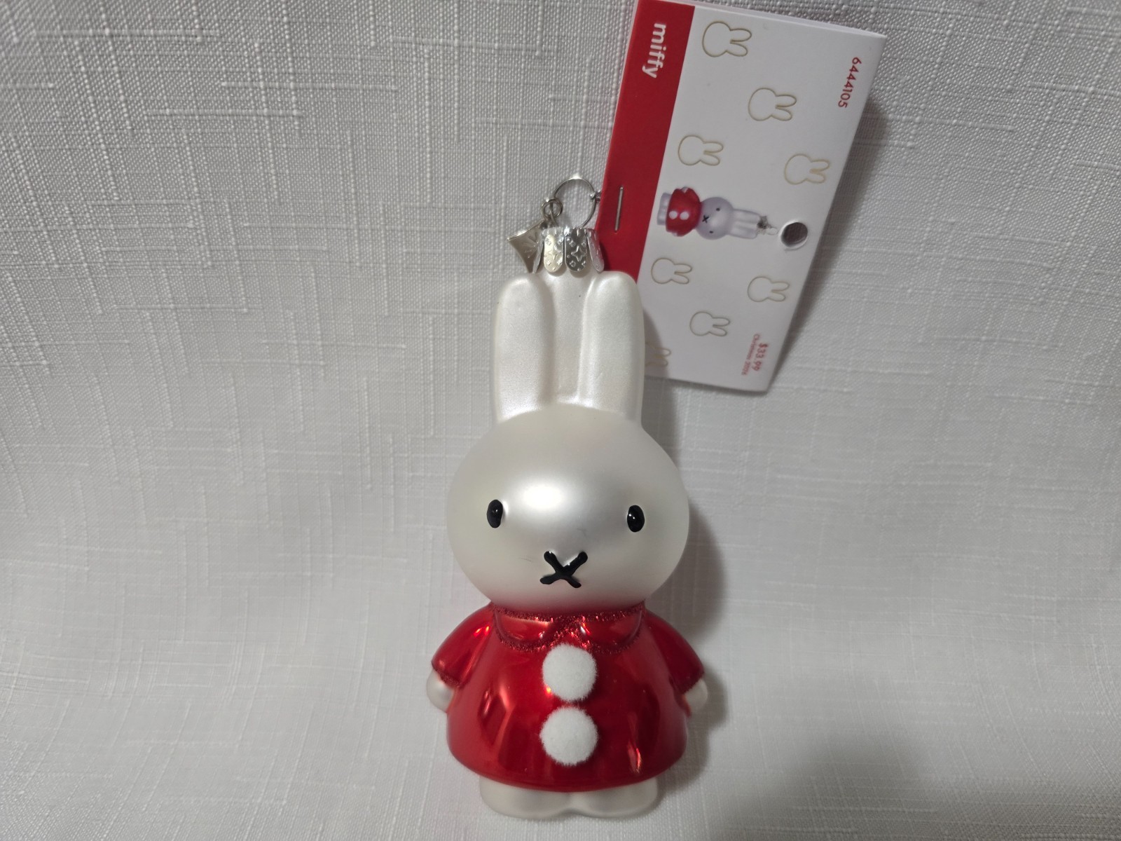 Vondels Miffy Red Dress Glass Ornament 5\ Vondels Miffy Red Dress Glass Ornament 5\