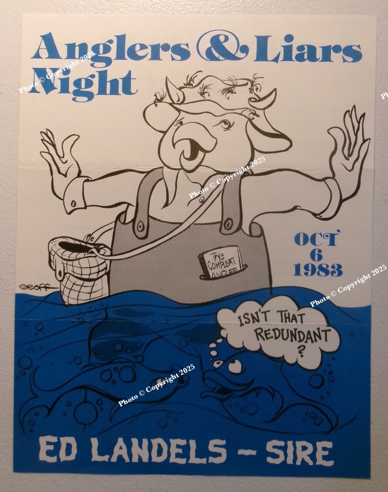1983-Bohemian Club-Anglers & Liars Night⭐Glenn Ash-Actor/Musician⭐Ed Landels