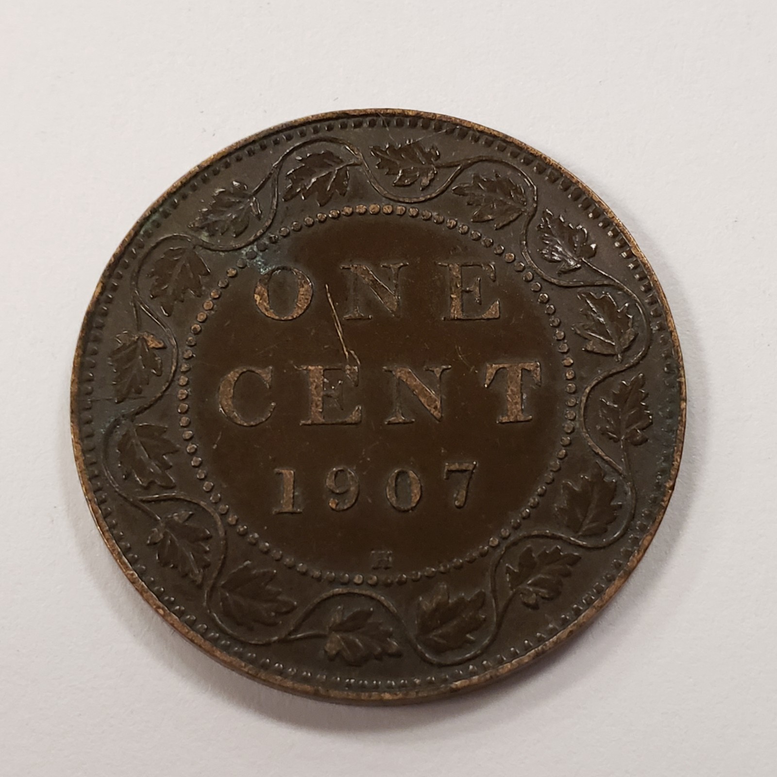 1907-H 1c Canada Large Cent - Semi Key Date - SKU-Q4596