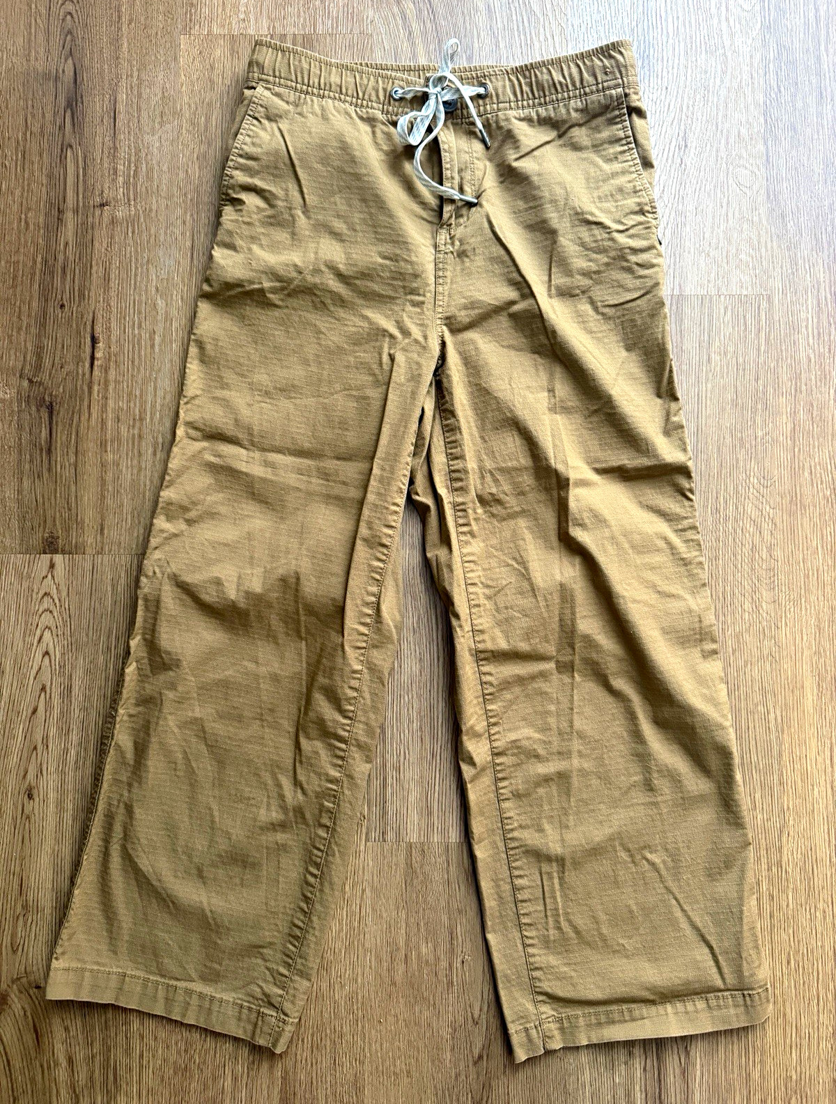 Vuori Women’s Ripstop Pants Size Small Tan Brown Drawstring Organic Cotton