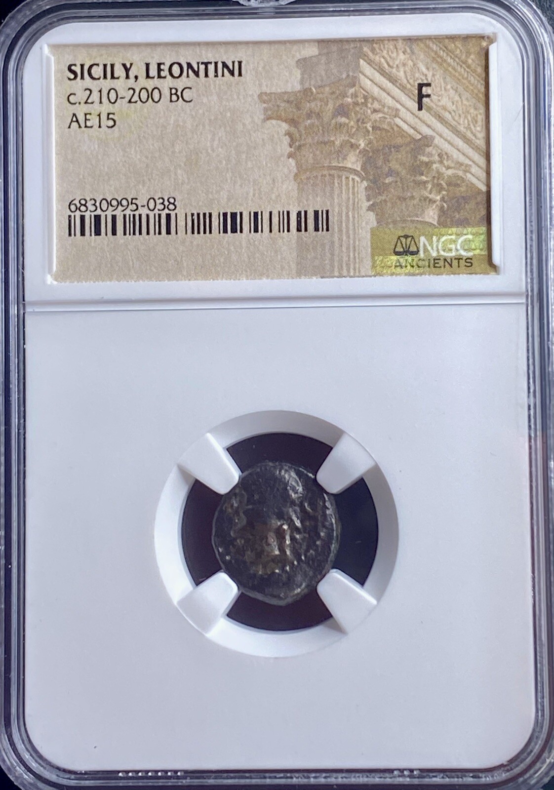 Sicily 210BC-200BC Leontini Ancient Very Rare NGC Coin Certified Graded Fine