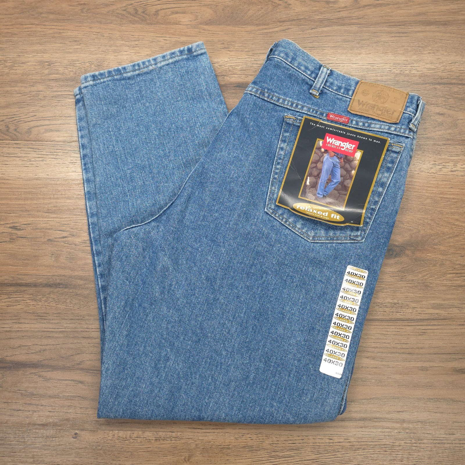 Vintage Wrangler Jeans Mens 40x30 Blue Made in USA Relaxed Fit 97601 AS Cotton Vintage Wrangler Jeans Mens 40x30 Blue Made in USA Relaxed Fit 97601 AS Cotton