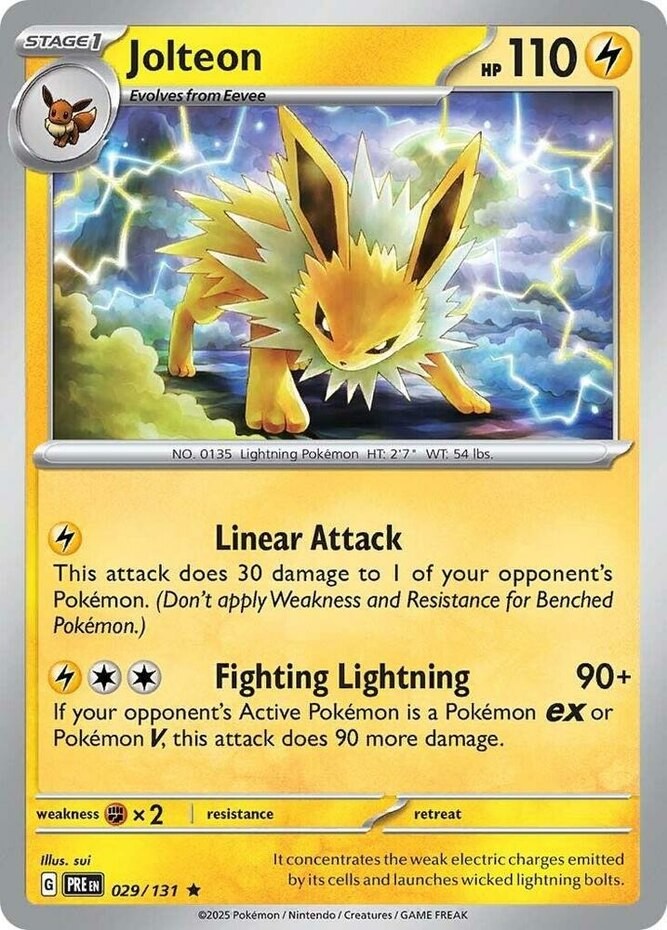 Jolteon - 029/131 - Holo Rare (Near Mint) Prismatic Evolutions - Lightning Pokém