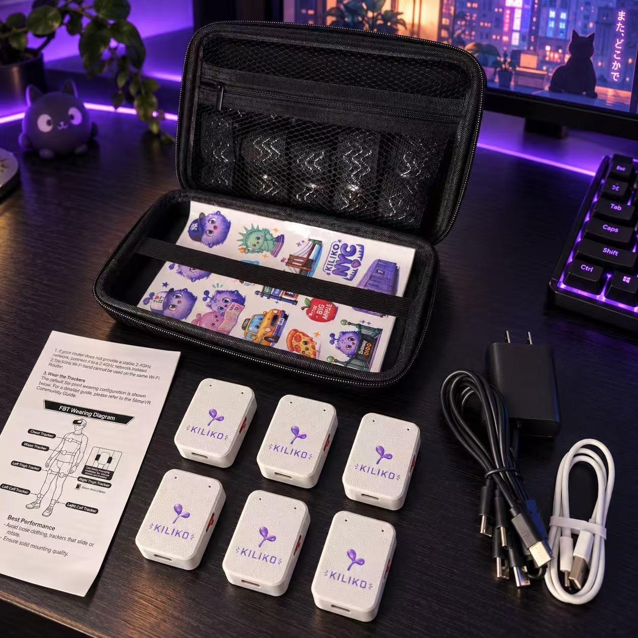 SlimeVR LSM6DSV Compatible Full-Body Trackers 6-Pack | VRChat SteamVR FBT Kit