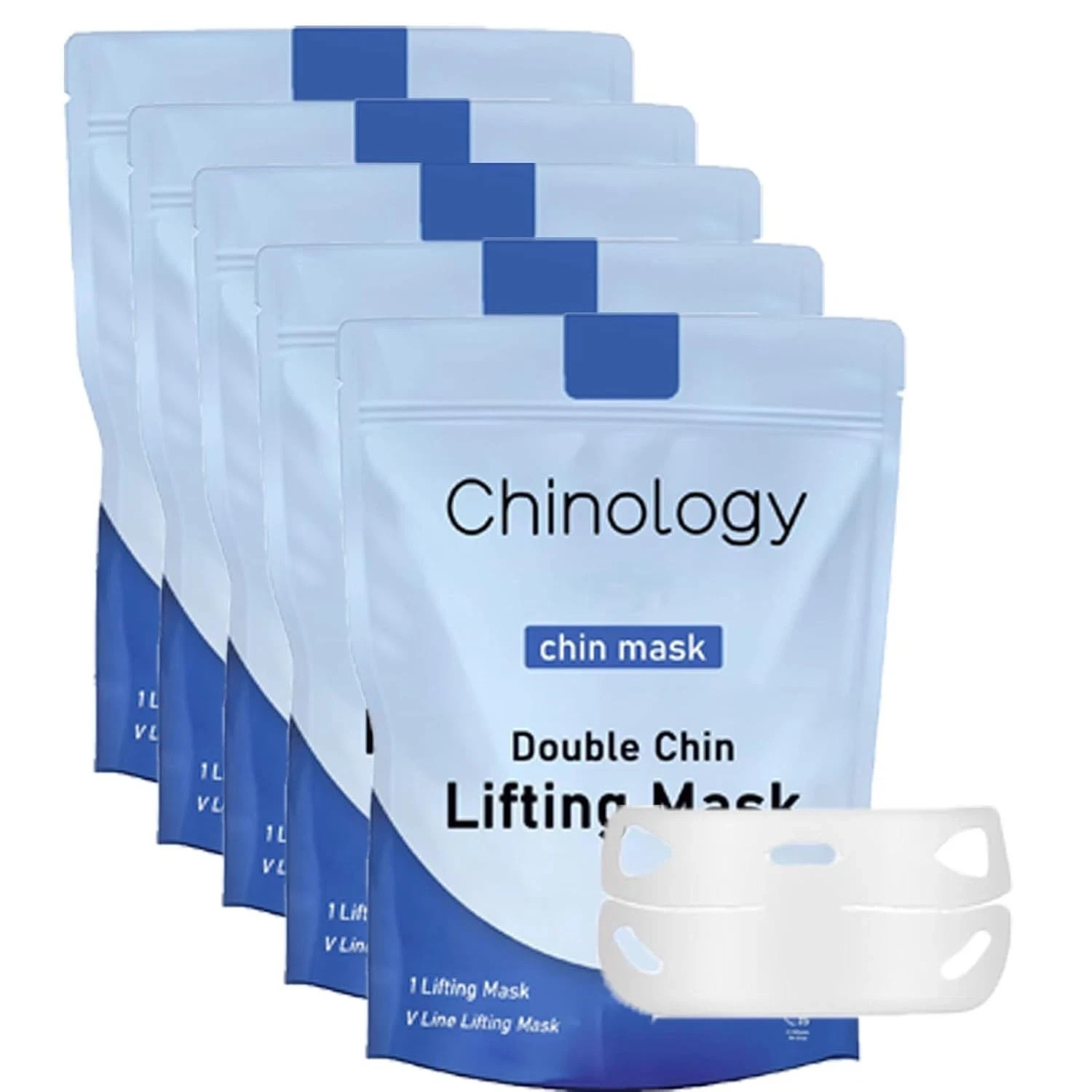 NEW LOT 5 Chinology Double Chin Lifting Mask Jawline Firming Face Neck- 5 PACKS