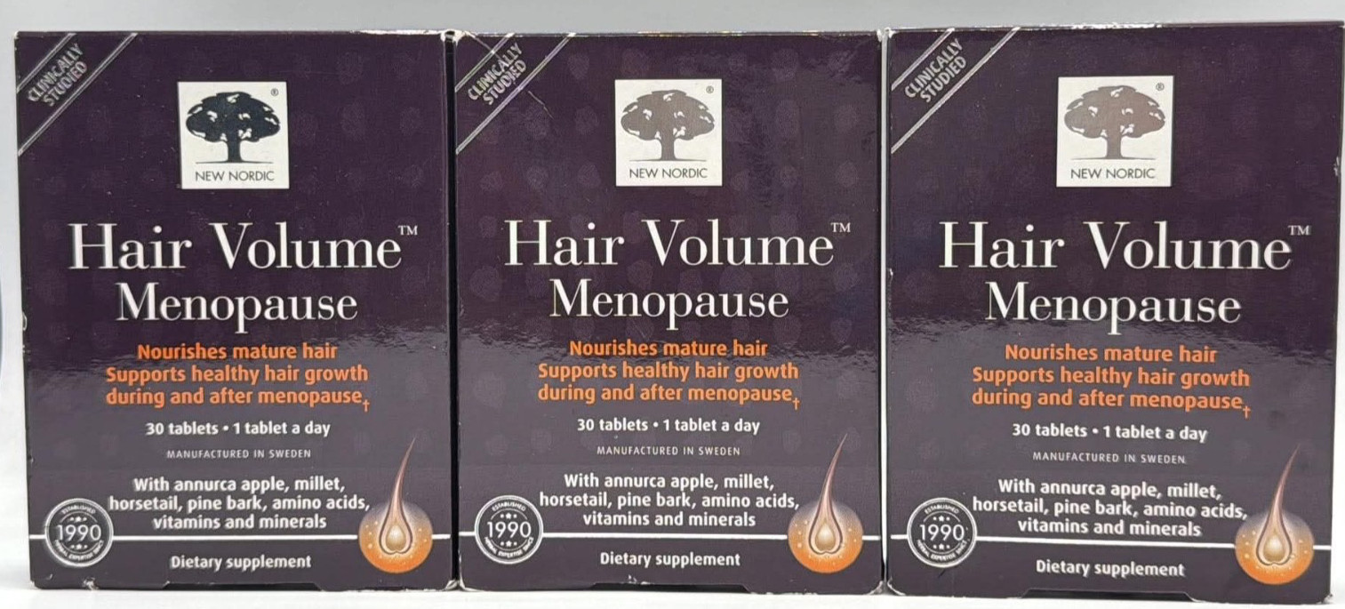 3PK New Nordic Hair Volume Menopause ~ 30 Tablets EACH ~ EXP 5/27 ~ FAST SHIP
