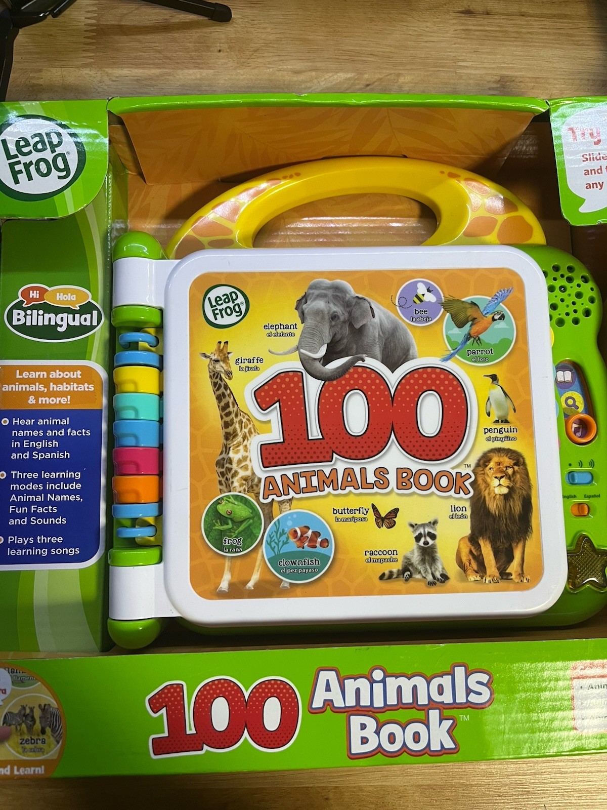 LeapFrog 100 Animals Book English Spanish Bilingual Learning Toy With Bo