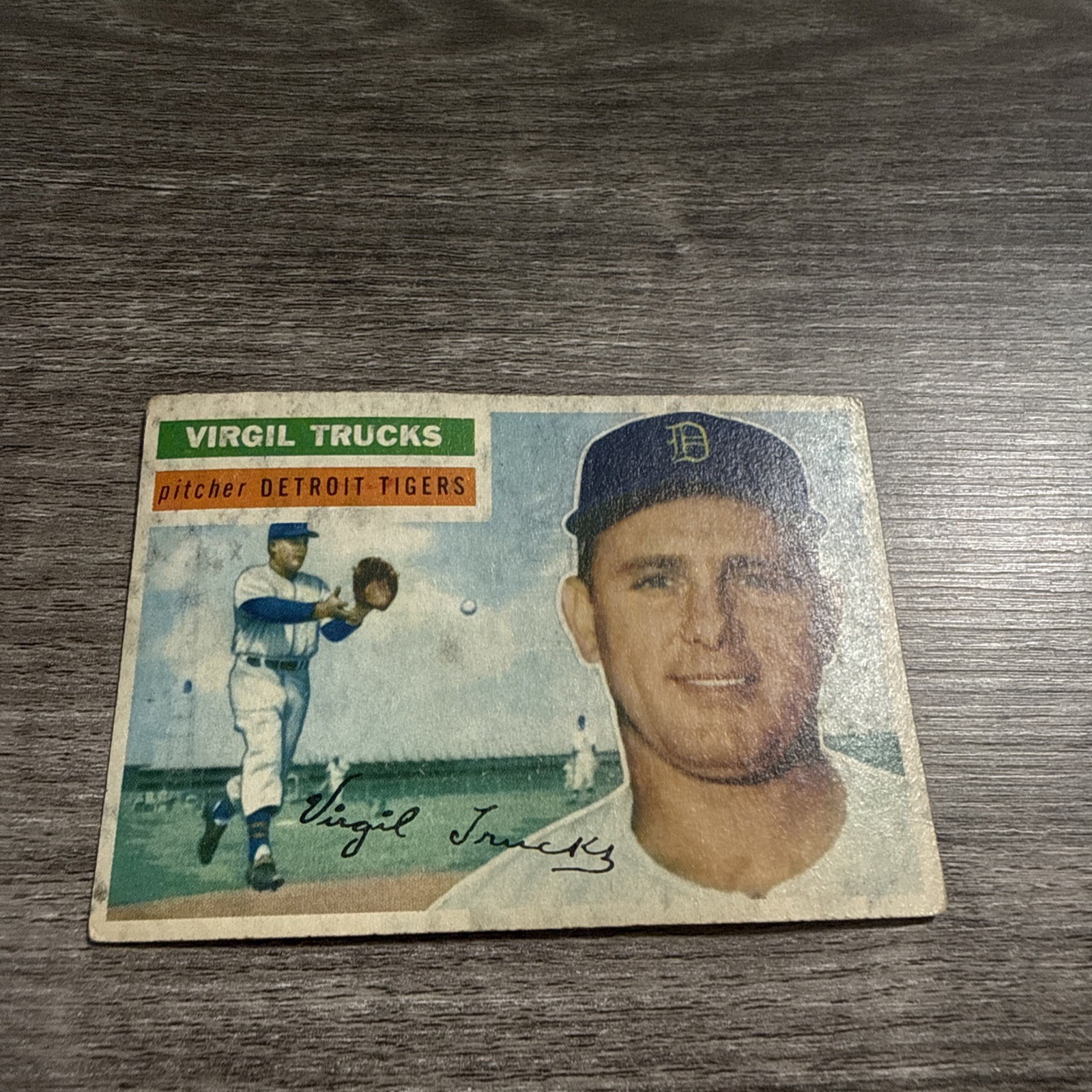 Topps 1956 Virgil Trucks Tigers #117 Gray Back ( Please Read Description )