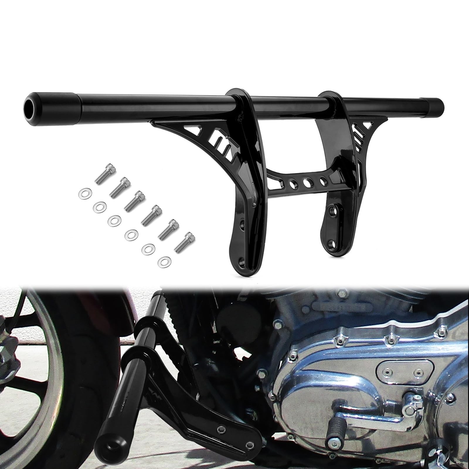 Highway Crash Bars Engine Guard Gloss Black for Harley Sportster XL 2004 2022