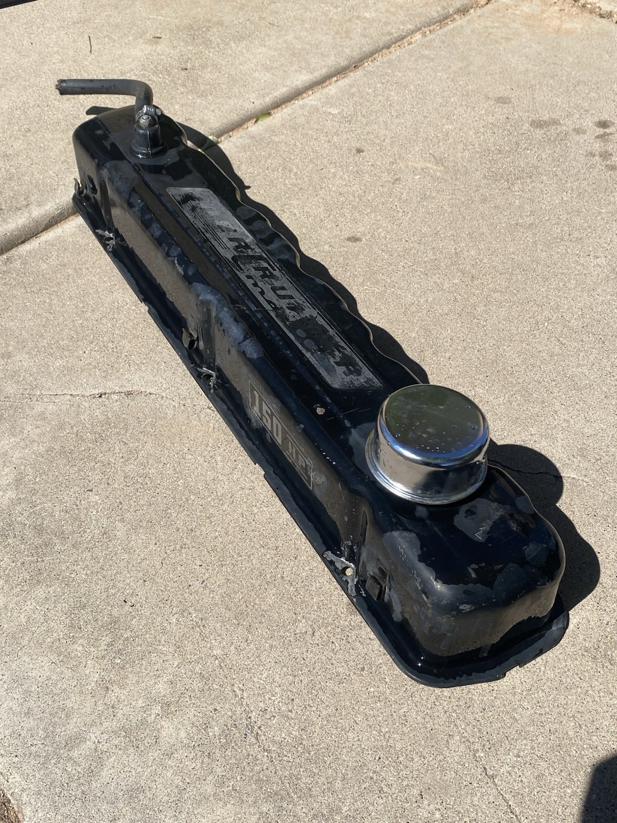 Vintage MerCruiser 150 Chevy 230 Inline 6 Finned Aluminum Valve Cover