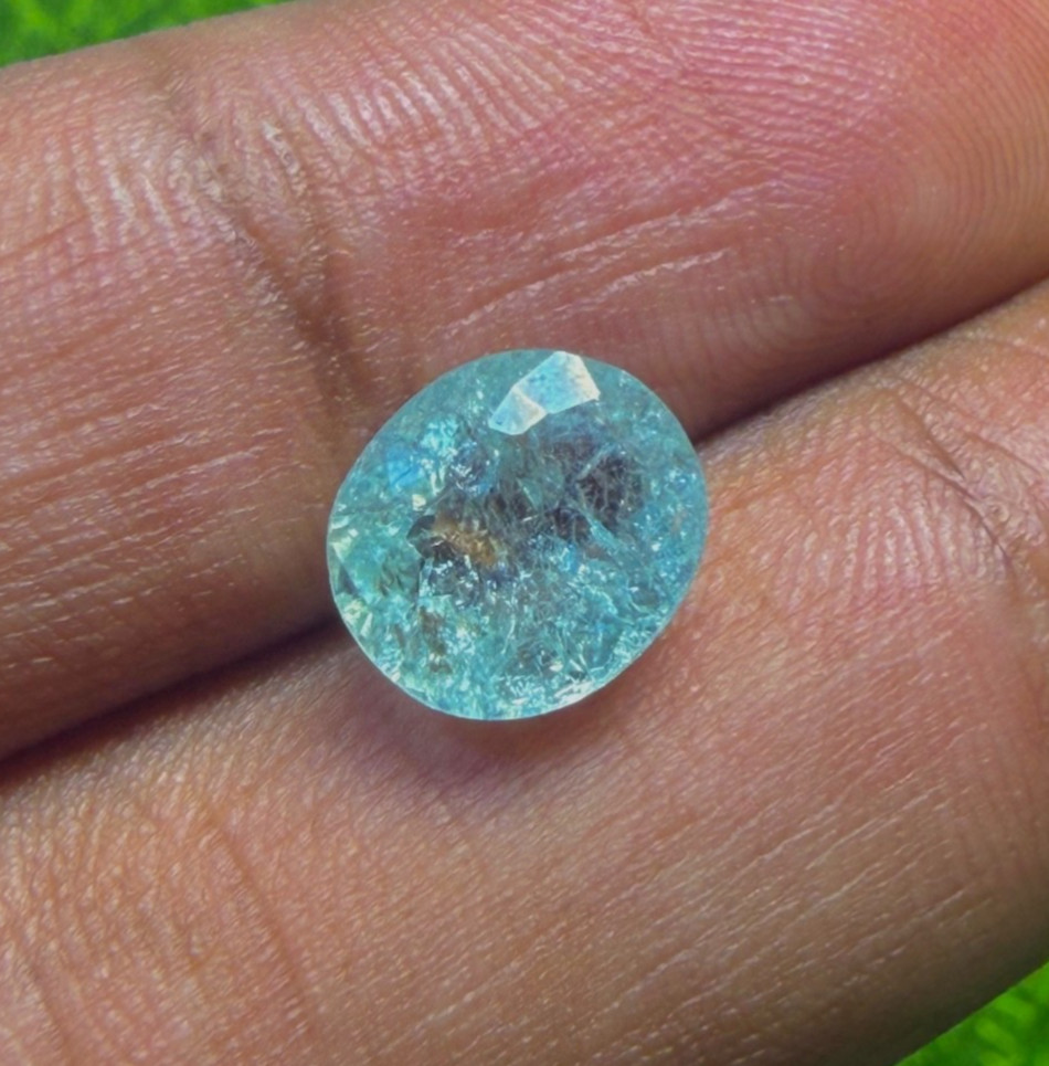 1.98ct 100% natural top quality neon blue paraiba tourmaline oval loose gemstone 1.98ct 100% natural top quality neon blue paraiba tourmaline oval loose gemstone