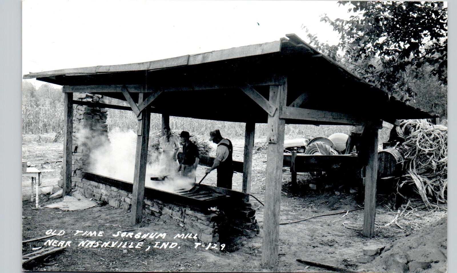 SORGHUM MILL nashville, in c1950 postcard indiana real photo rppc pioneers