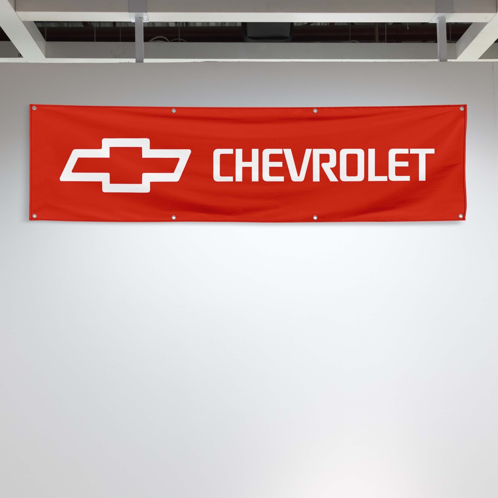 Chevrolet 2x8 ft Flag Red Bowtie Design Car Truck Show Garage Racing Banner