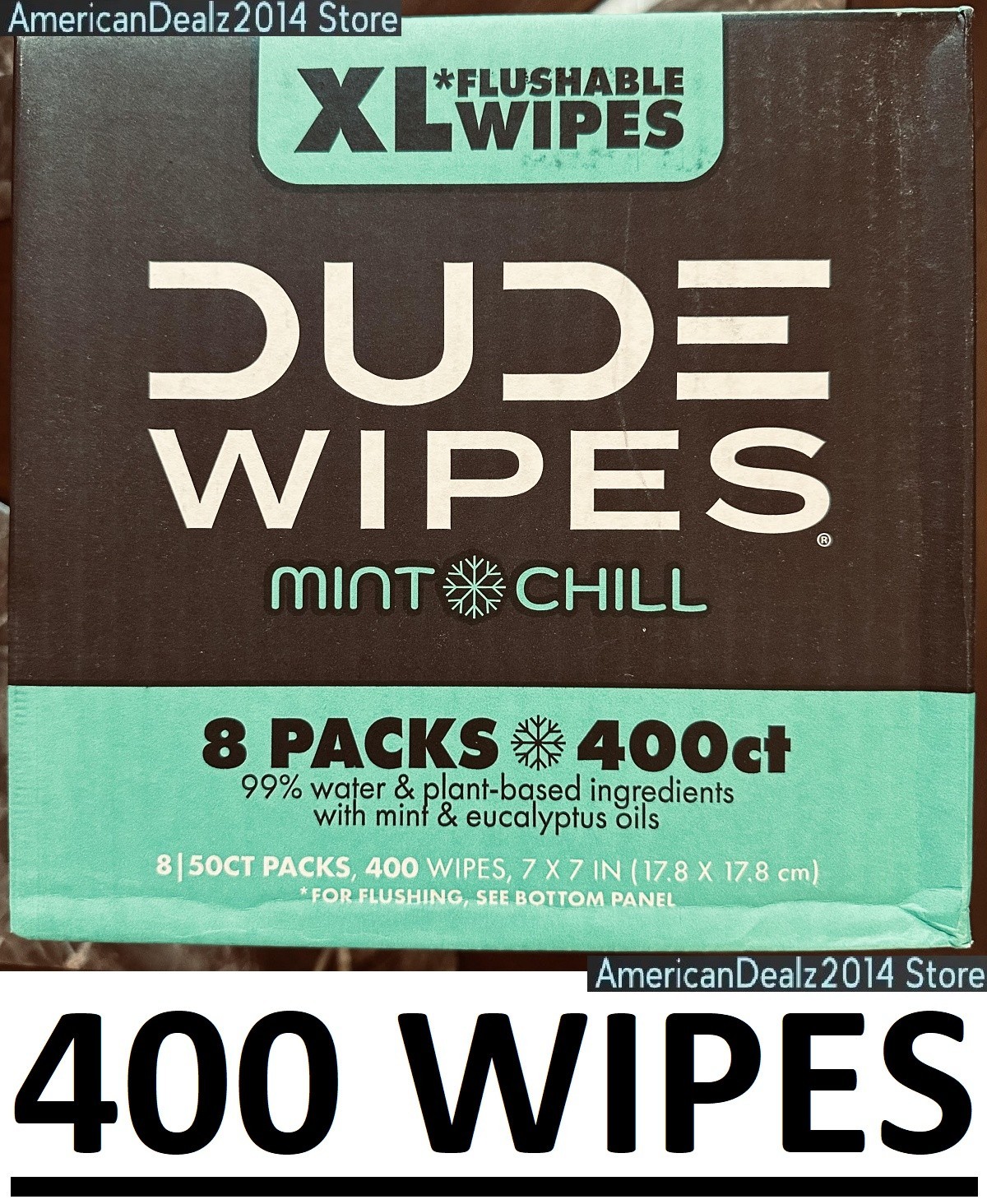 DUDE XL Flushable Wipes, Extra Large and MINT CHILL Wipes (400 ct.) Plant Based DUDE XL Flushable Wipes, Extra Large and MINT CHILL Wipes (400 ct.) Plant Based