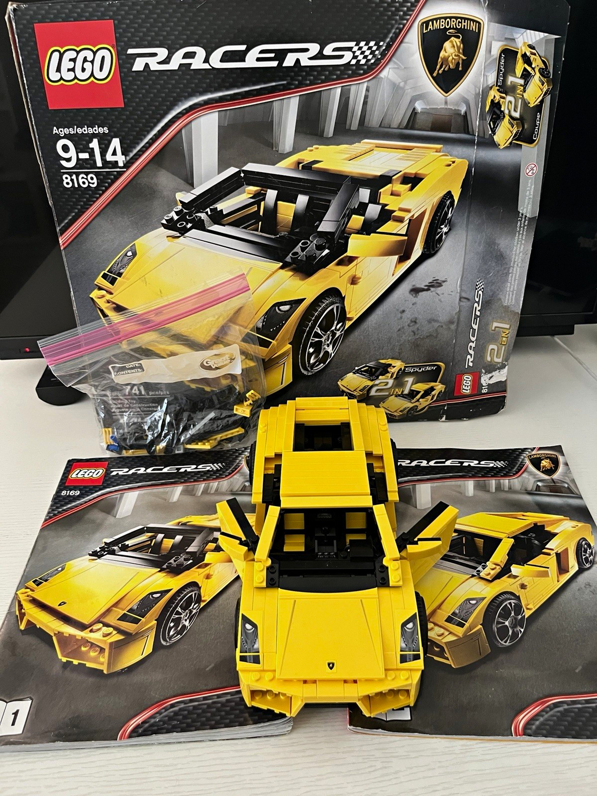 LEGO Racers 8169 Lamborghini Gallardo 2-in-1 741pc Set READ DESCRIPTION