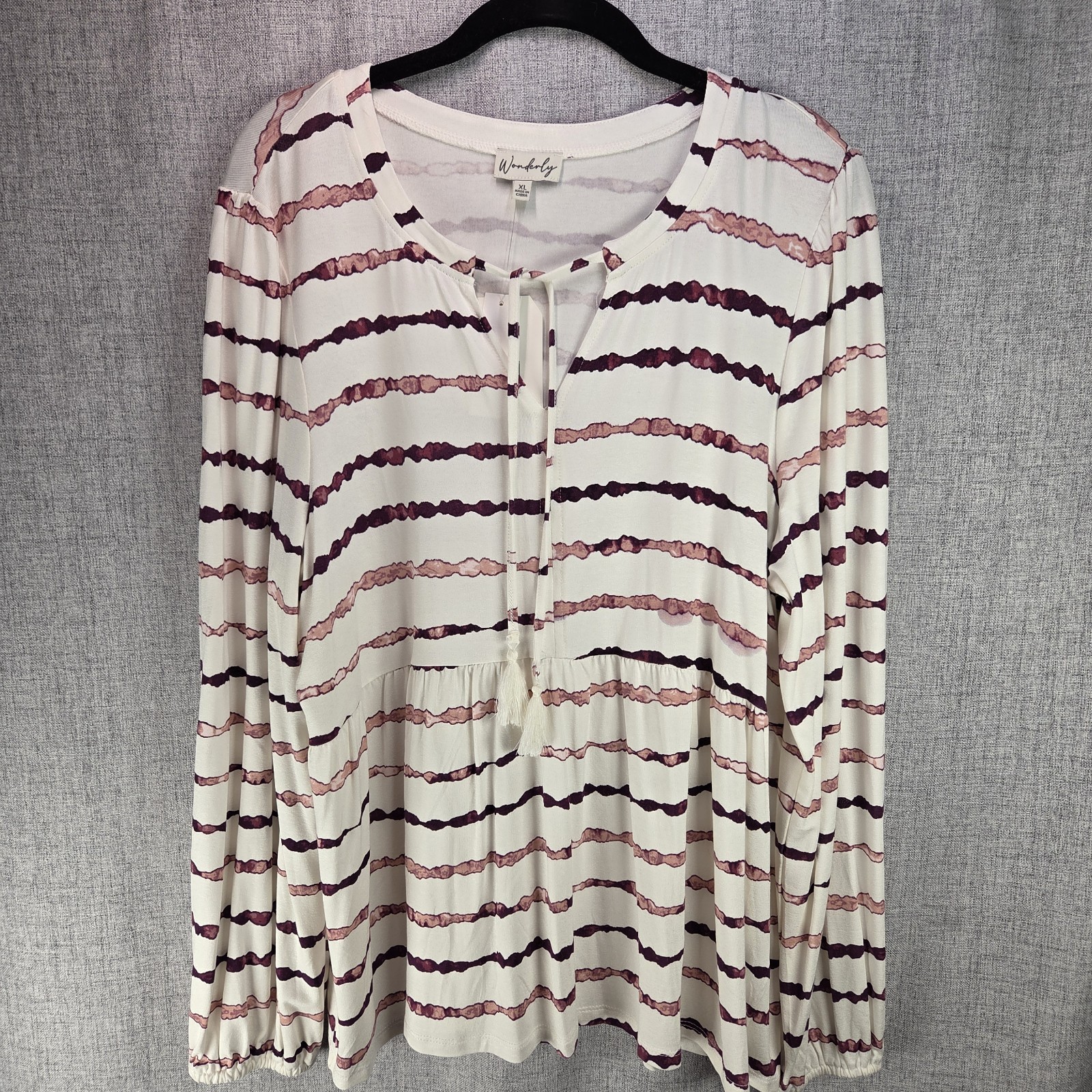 Wonderly Babydoll Boho Shirt Womens XL Julianna Peasant LS Top NWT Belks Tunic Wonderly Babydoll Boho Shirt Womens XL Julianna Peasant LS Top NWT Belks Tunic